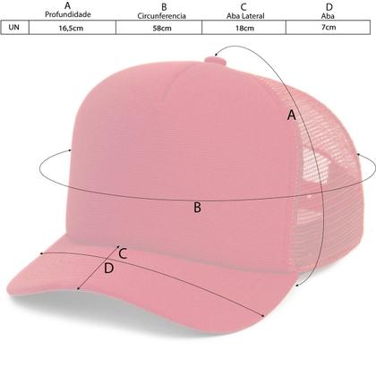 Imagem de Boné Trucker Liso Aba Curvada Com Ajustador