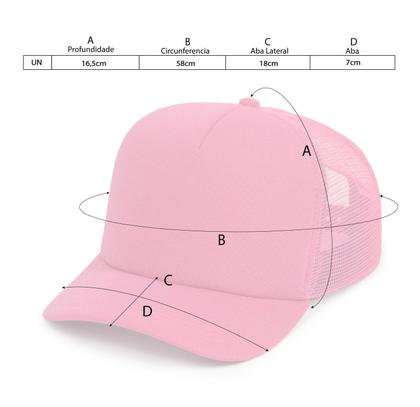 Imagem de Boné Trucker Liso Telinha Com Aba Curvada Masculino Feminino Com Ajustador