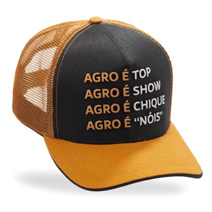 Imagem de Boné Trucker Preto Agro É Show Agro É Chique Agro É Nóis