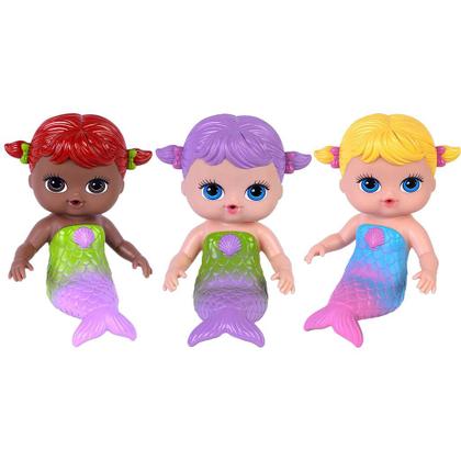 Imagem de Boneca Acqua Marina Sereia Menina De Vinil Macio - Super Toys