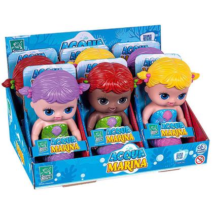 Imagem de Boneca Acqua Marina Sereia Menina De Vinil Macio - Super Toys