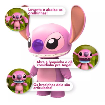 Imagem de Boneca Angel Stitch Disney Mexe Boca E Orelhinhas Realista