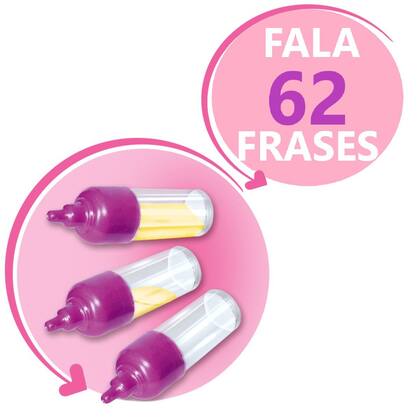 Imagem de Boneca Angelina Negra Fala 62 Frases + Bolsinha e Carrinho