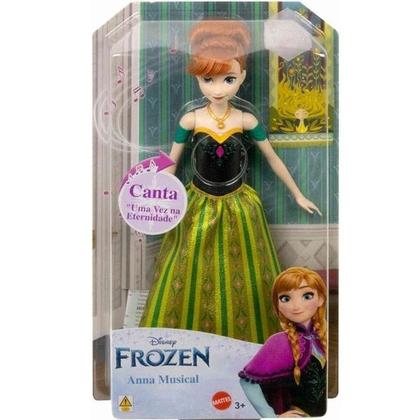 Imagem de Boneca Articulada 30cm Disney Frozen Anna Musical Deluxe Com Vestido De Baile - Hasbro - HPD94