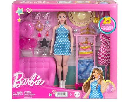 Imagem de Boneca Articulada Barbie Fashion e Beauty Playset Barbie Estilista Com Boneca e 25 Acessórios  Mattel  HPL78