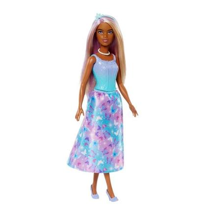 Imagem de Boneca Articulada Barbie Realeza Vestido dos Sonhos Azul Com Saia Estampada Removível - Magia do Arco-Íris - Mattel