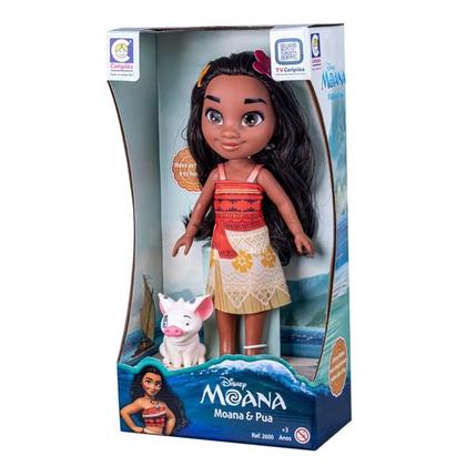 Imagem de Boneca Articulada De Vinil Moana 33Cm e Porquinho Puá  Disney Moana Um Mar de Aventuras  Princesas Disney  Cotiplas
