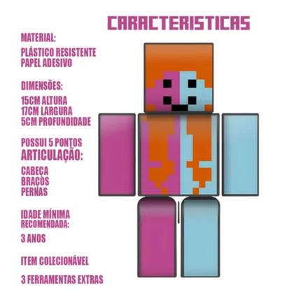 Boneca Articulado Mana Do Jogo Minecraft Youtuber 15cm - ALGAZARRA