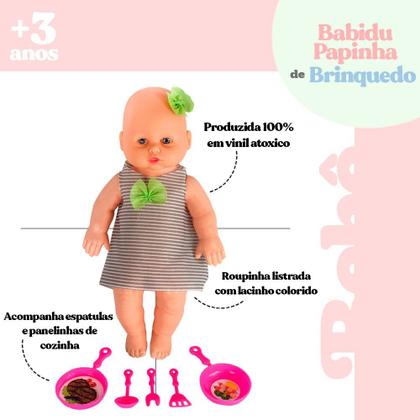 Imagem de Boneca Babidu Papinha com Acessórios de Cozinha