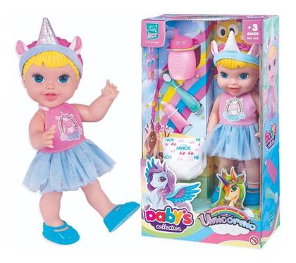 Imagem de Boneca Baby Unicórnio Alive Faz Xixi C/ Acessorios Supertoys