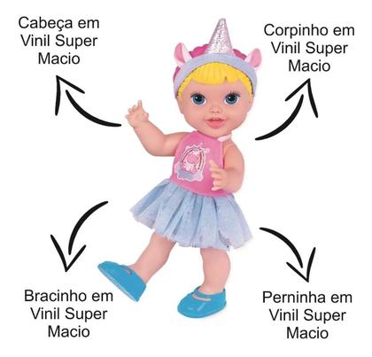 Imagem de Boneca Baby Unicórnio Alive Faz Xixi C/ Acessorios Supertoys