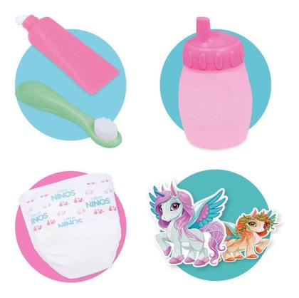Imagem de Boneca Baby Unicórnio Alive Faz Xixi C/ Acessorios Supertoys