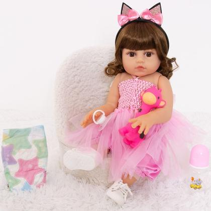 Imagem de Boneca Bailarina Bebê Reborn Realista Silicone Menina Bolsa Maternidade