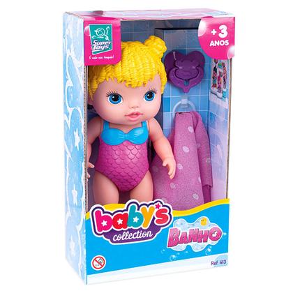 Imagem de Boneca Banho Baby's Collection Alive Loira - Super Toys