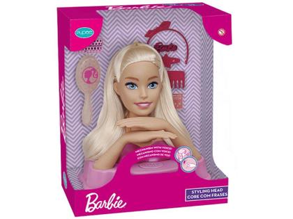 Imagem de Boneca Barbie Busto Original Com 12 Frases E 9 Acessórios Para Pentear Mattel