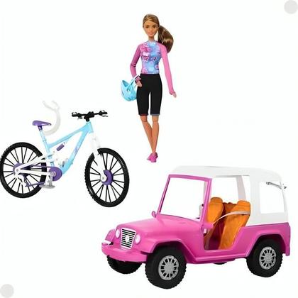 Imagem de Boneca Barbie Carro Com Estate Bicicleta De Montanha HKB06 - Mattel