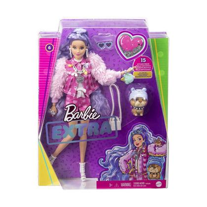 Boneca Barbie Extra Cabelo Lilás (Roxo) Com Pet GXF08 Mattel