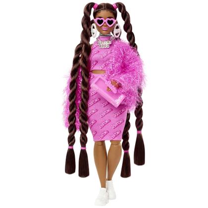 Imagem de Boneca Barbie Extra Fashionista Com Casaco de Pele Sintética e Acessórios Brilhantes