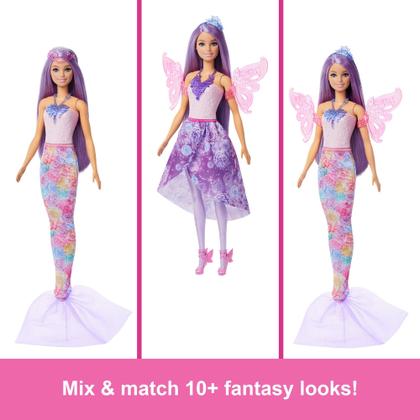 Imagem de Boneca Barbie Fantasy Conjunto Fada e Sereia 2 em 1 - Mattel