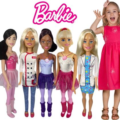 Imagem de Boneca Barbie Large Doll Profissões Mattel Pupee Gigante 69cm