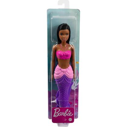 Imagem de Boneca barbie sereia tradicional negra - mattel hgr06/hgr04
