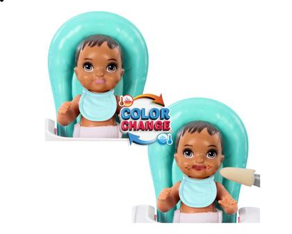 Imagem de Boneca barbie skipper com bebe e vestido arco-iris infantil