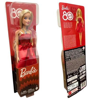 Imagem de Boneca Barbie Vermelho Rubi 80 Aniversário JGD25