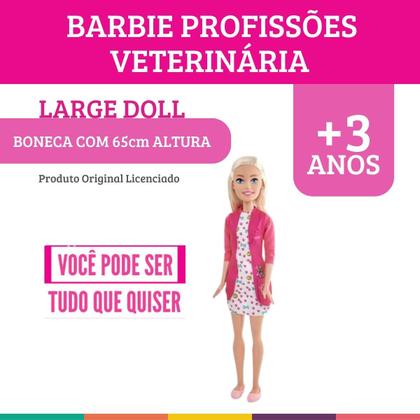 Imagem de Boneca Barbie Veterinária Large Doll 65cm Original Pupee