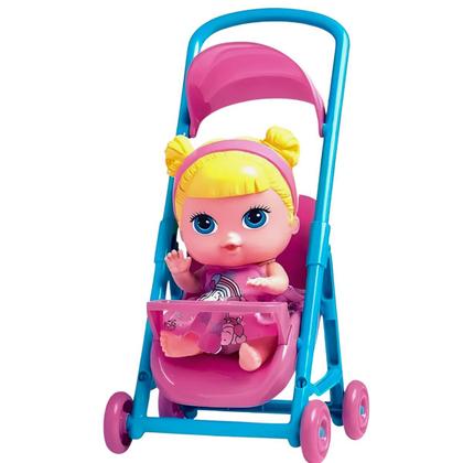 Imagem de Boneca Bebê Baby Collection Com Carrinho Passeio Super Toys 338 Fofura E Diversão Garantida