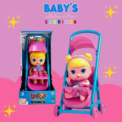 Imagem de Boneca Bebê Baby Collection Com Carrinho Passeio Super Toys 338 Fofura E Diversão Garantida