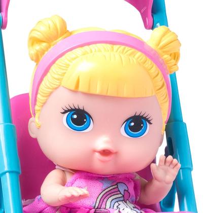 Imagem de Boneca Bebê Baby Collection Passeio C/ Carrinho - Super Toys
