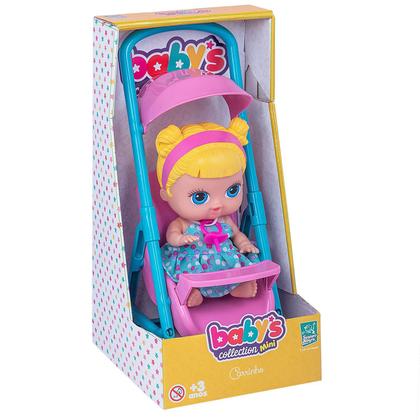 Imagem de Boneca Bebê Baby Collection Passeio C/ Carrinho - Super Toys