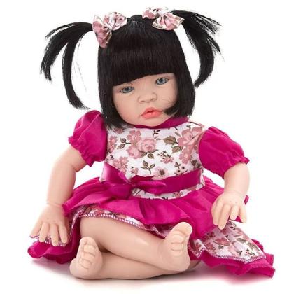 Imagem de Boneca Bebê Baby Real Reborn Realista +Carrinho e Kit Jantar