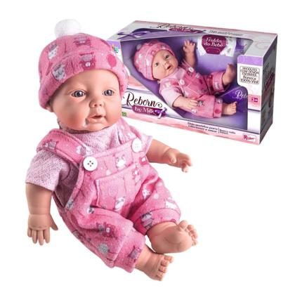 Imagem de Boneca Bebe Menina Reborn C/ Fralda Realista + Carrinho Rosa