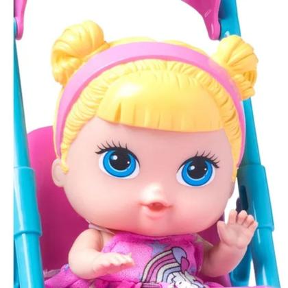 Imagem de Boneca Bebe Mini Carrinho Com Chupeta Loira Baby Collection Diversas