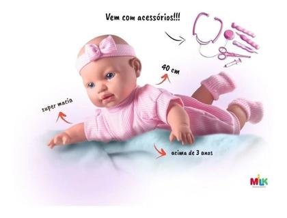 Imagem de Boneca Bebê Primeira Consulta 40 Cm C/ Acessórios - Milk