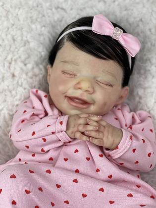 Imagem de Boneca Bebê Reborn Ana Dolls Branca 50 Cm Vinil Silicone