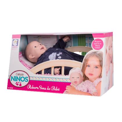 Imagem de Boneca Bebê Reborn Baby Ninos Infantil 50cm Para Meninas e Meninos Articulado Peso de Bebezinho