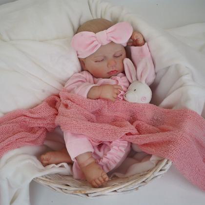 Imagem de Boneca Bebê Reborn Brastoy Silicone Realista 48cm Original Kit Acessórios Conjunto Roupa Mamadeira Chupeta Pelúcia Fralda