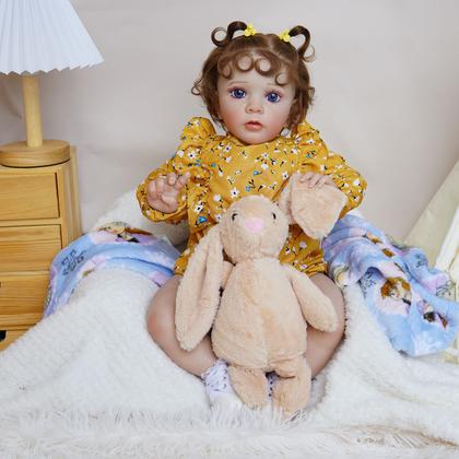 Imagem de Boneca Bebê Reborn Brastoy Silicone Realista 55cm Conjunto de Roupa Mamadeira Chupeta Pelucia Fralda Certidão