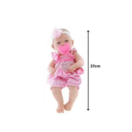 Imagem de Boneca Bebê Reborn Coleção Baby Ninos Original Infantil Articulada Com Acessórios 37cm Cotiplás