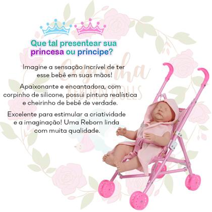 Imagem de Boneca Bebê Reborn Com Acessórios Enxoval Menina Fofinha