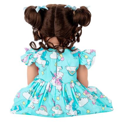 Imagem de Boneca Bebê Reborn Elefantinho Realista Silicone Conjunto de Roupa Chupeta Mamadeira e Pelúcia