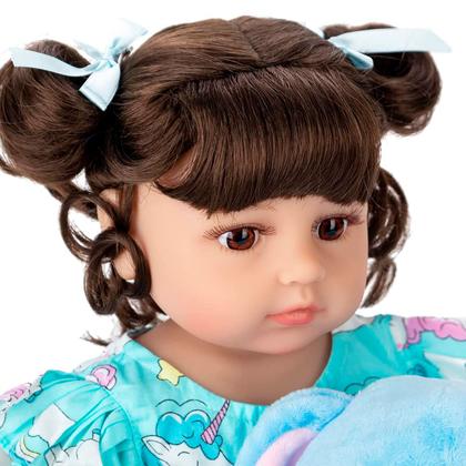 Imagem de Boneca Bebê Reborn Elefantinho Realista Silicone Conjunto de Roupa Chupeta Mamadeira e Pelúcia