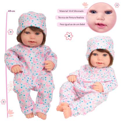Imagem de Boneca Bebê Reborn Fio a Fio Larinha Com Bolsa Maternidade