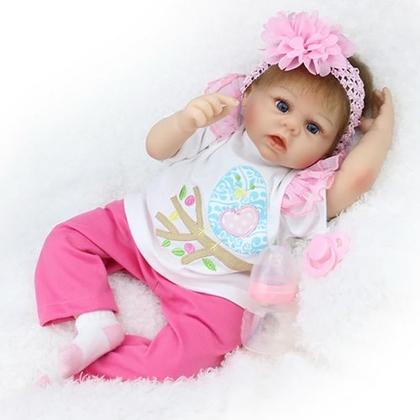 Boneca Bebê Reborn Kiki Doll Fenix Sentada Passarinho - Bonecas