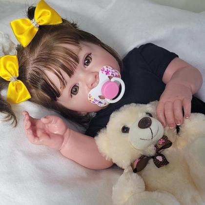 Imagem de Boneca Bebê Reborn Kit Tutti Realista + Enxoval