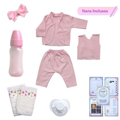 Imagem de Boneca Bebe Reborn Laura Com Chupeta 13 Itens