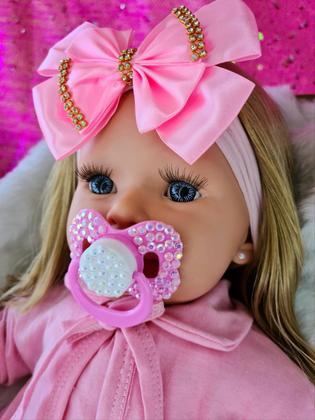 Imagem de Boneca Bebe Reborn Loira + Enxoval 19 Itens Menina Barata Bebê Reborn Lol Enxoval Boneca Bebê Reborne Bebe Reborn Boneca