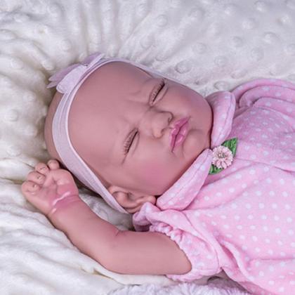 Imagem de Boneca Bebê Reborn Menina Classics Vinil 44cm Com Acessórios